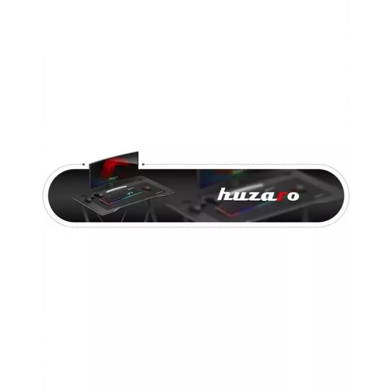 Secretária gaming Huzaro Hero 1.4 preta, tampo retangular em MDF 1000x500x750 mm