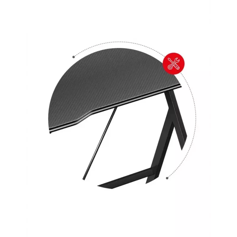 Secretária gaming Huzaro Hero 1.4 preta, tampo retangular em MDF 1000x500x750 mm