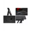 Secretária gaming Huzaro Hero 1.4 preta, tampo retangular em MDF 1000x500x750 mm