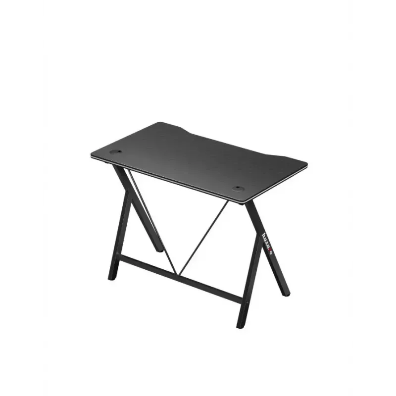 Secretária gaming Huzaro Hero 1.4 preta, tampo retangular em MDF 1000x500x750 mm