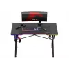 Secretária gaming Huzaro Hero 1.7 RGB preta — secretária ergonómica reta 1200x600 mm, 750 mm de altura, LED, porta-copos, suporte para auscultadores