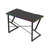 Secretária gaming Huzaro Hero 1.7 RGB preta — secretária ergonómica reta 1200x600 mm, 750 mm de altura, LED, porta-copos, suporte para auscultadores
