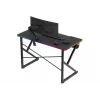 Secretária gaming Huzaro Hero 1.7 RGB preta — secretária ergonómica reta 1200x600 mm, 750 mm de altura, LED, porta-copos, suporte para auscultadores