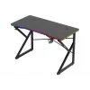 Secretária gaming Huzaro Hero 1.7 RGB preta — secretária ergonómica reta 1200x600 mm, 750 mm de altura, LED, porta-copos, suporte para auscultadores