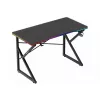 Secretária gaming Huzaro Hero 1.7 RGB preta — secretária ergonómica reta 1200x600 mm, 750 mm de altura, LED, porta-copos, suporte para auscultadores