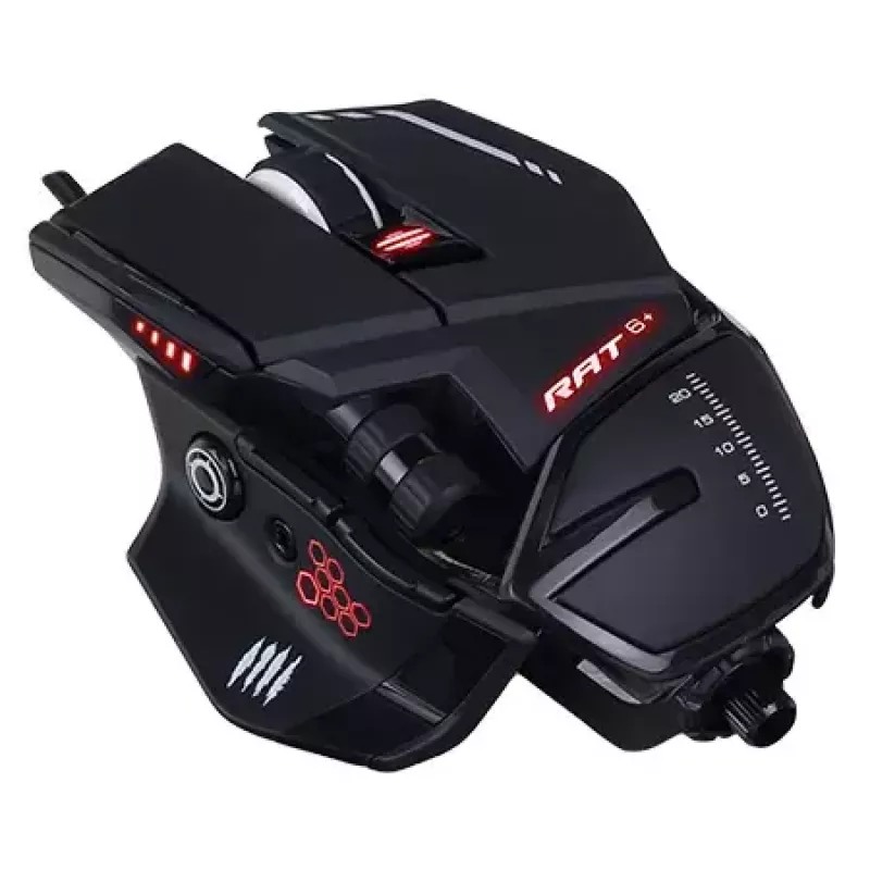 Rato gaming mad-catz R.A.T. 6+ USB Type-A, para destros, 12.000 DPI, 11 botões, preto, com fios