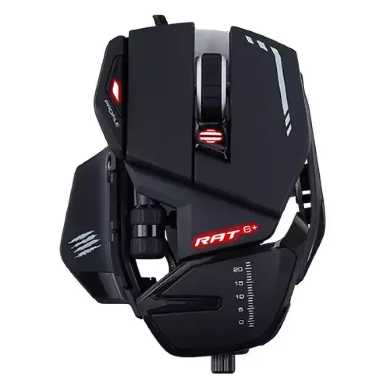 Rato gaming mad-catz R.A.T. 6+ USB Type-A, para destros, 12.000 DPI, 11 botões, preto, com fios