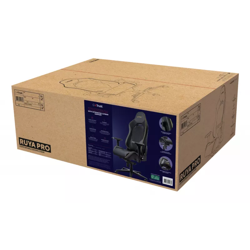 Cadeira gaming universal Trust GXT 721 Ruya Pro, preta