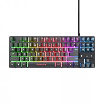 Teclado gaming Trust GXT 833 Thado USB neerlandês preto, prateado