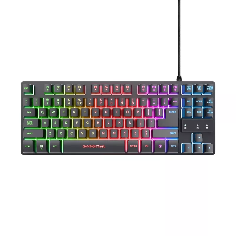 Teclado gaming Trust GXT 833 Thado USB neerlandês preto, prateado