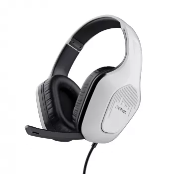 Headset Trust GXT 415W Zirox com fios arco de cabeça gaming branco