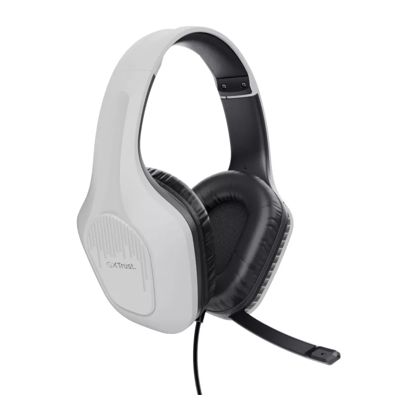 Headset Trust GXT 415W Zirox com fios arco de cabeça gaming branco