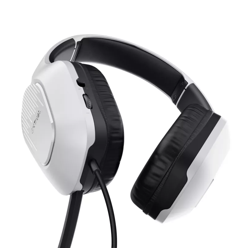 Headset Trust GXT 415W Zirox com fios arco de cabeça gaming branco