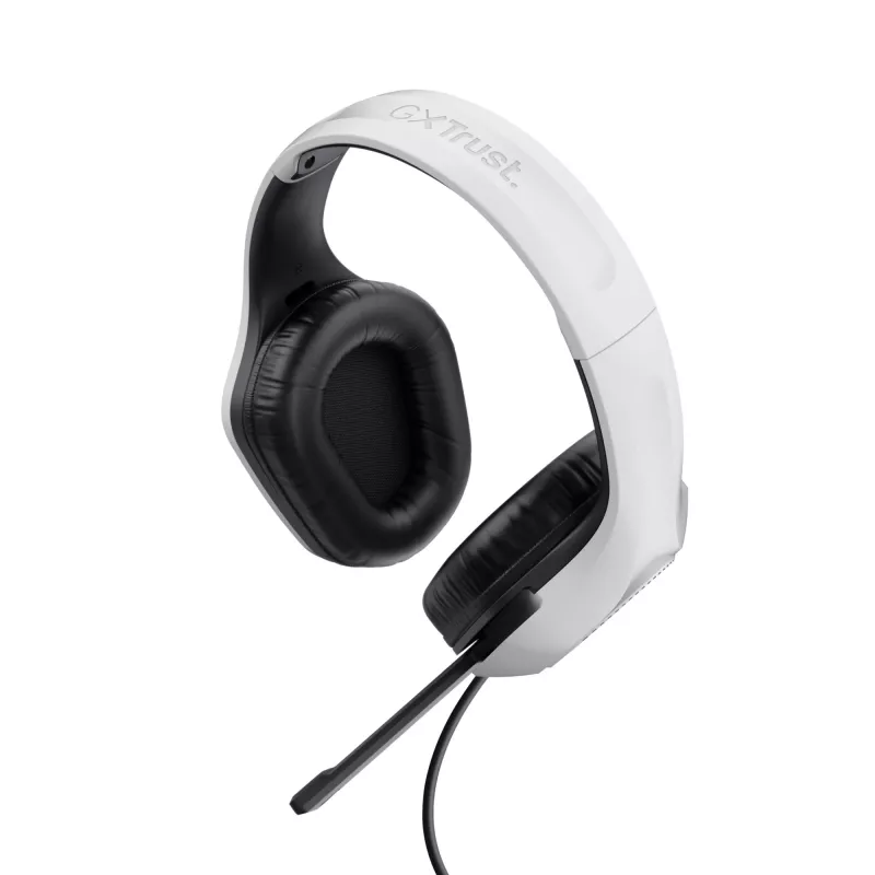 Headset Trust GXT 415W Zirox com fios arco de cabeça gaming branco