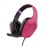 Headset Trust GXT 415P Zirox com fios arco de cabeça gaming rosa