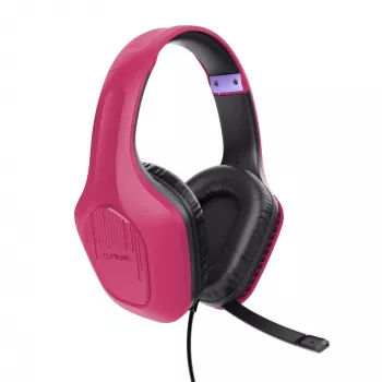 Headset Trust GXT 415P Zirox com fios arco de cabeça gaming rosa