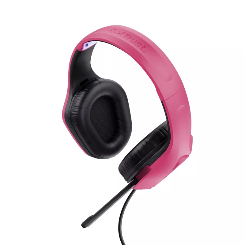 Headset Trust GXT 415P Zirox com fios arco de cabeça gaming rosa