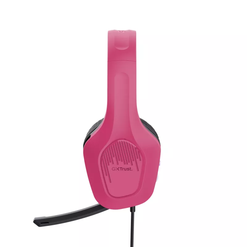 Headset Trust GXT 415P Zirox com fios arco de cabeça gaming rosa