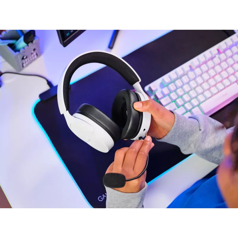 Headset Trust GXT 489W FAYZO com fios arco de cabeça gaming preto, branco