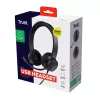 Headset Trust Ayda com fios arco de cabeça chamadas/música USB Type-A preto