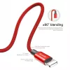Cabo USB-A para Lightning Baseus Yiven 1,8 m, saída 2 A, vermelho, revestimento em elastómero termoplástico