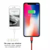 Cabo USB-A para Lightning Baseus Yiven 1,8 m, saída 2 A, vermelho, revestimento em elastómero termoplástico