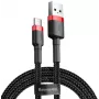 Cabo de carregamento rápido Cafule entrançado BASEUS - USB Type-A para Type-C 2A - 2 m - preto (nylon)