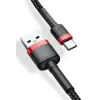 Cabo de carregamento rápido Cafule entrançado BASEUS - USB Type-A para Type-C 2A - 2 m - preto (nylon)