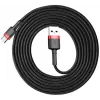 Cabo de carregamento rápido Cafule entrançado BASEUS - USB Type-A para Type-C 2A - 2 m - preto (nylon)