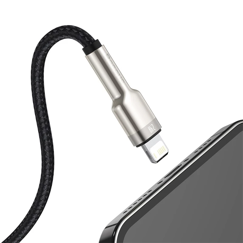 Cabo de transferência de dados Cafule Fast Charge BASEUS - USB Type-A para Lightning - 480 Mbit/s (2,4 A PD) - 1 m - preto