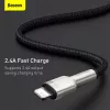 Cabo de transferência de dados Cafule Fast Charge BASEUS - USB Type-A para Lightning - 480 Mbit/s (2,4 A PD) - 1 m - preto