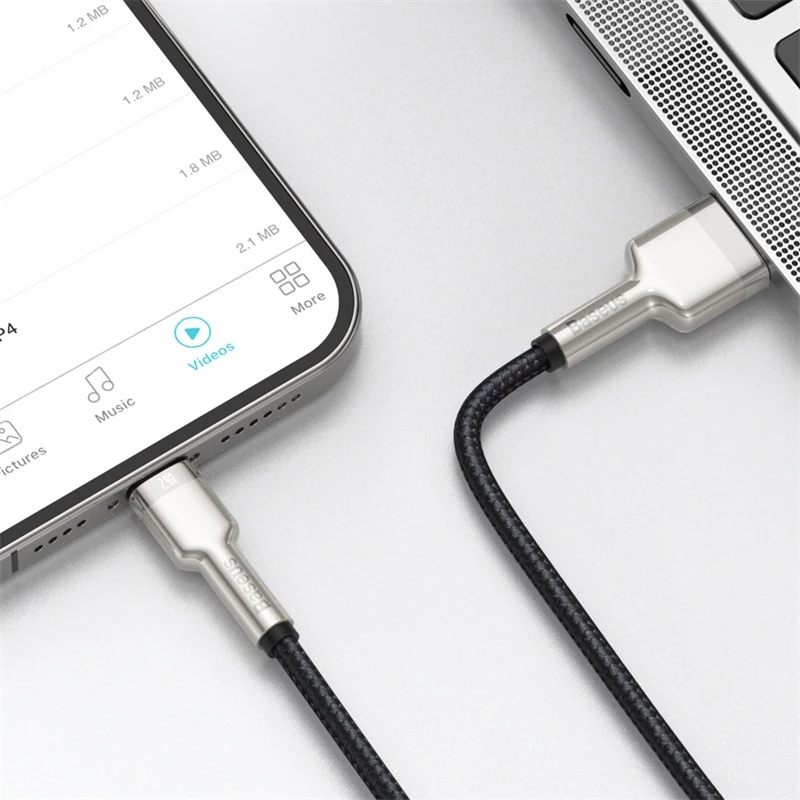 Cabo de transferência de dados Cafule Fast Charge BASEUS - USB Type-A para Lightning - 480 Mbit/s (2,4 A PD) - 1 m - preto