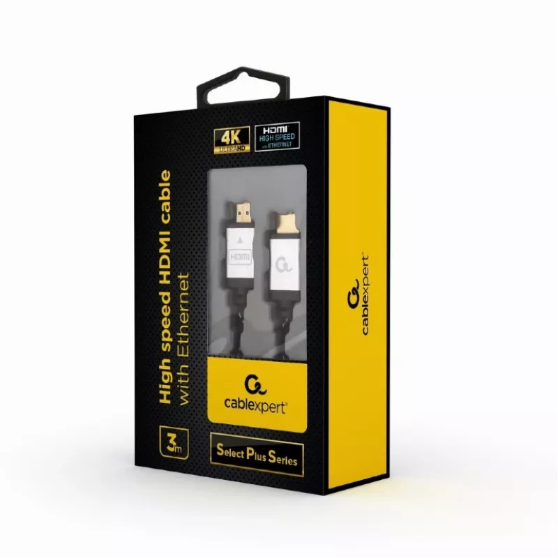 Cabo HDMI High-Speed com Ethernet GEMBIRD - Select Plus Series, 3 m