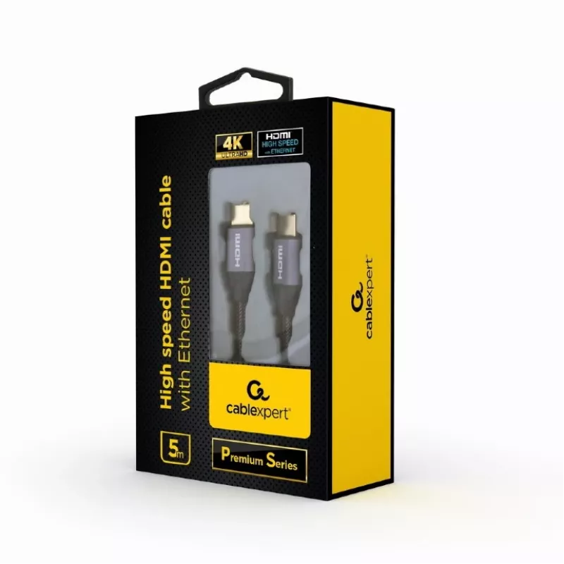 Cabo HDMI High-Speed com Ethernet GEMBIRD - Série Premium, 5,0 m
