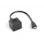 Splitter de vídeo HDMI LANBERG AD-0019-BK — 2 saídas HDMI, Full HD 1920x1080, cabo 0,2 m, preto