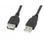 Cabo USB-A para USB-A LANBERG CA-USBE-10CC-0007-BK, USB 2.0, 0,7 m, preto