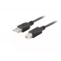 Cabo LANBERG USB-A (macho) -> USB-B (macho) 2.0 1 m preto Ferrite, caixa