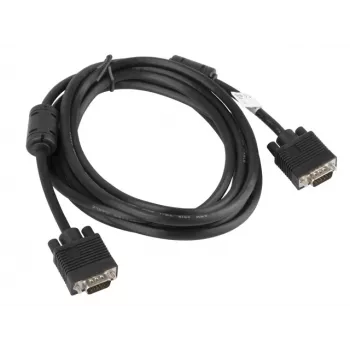 Cabo VGA LANBERG macho/macho, duplamente blindado, ferrite, 3 m, preto