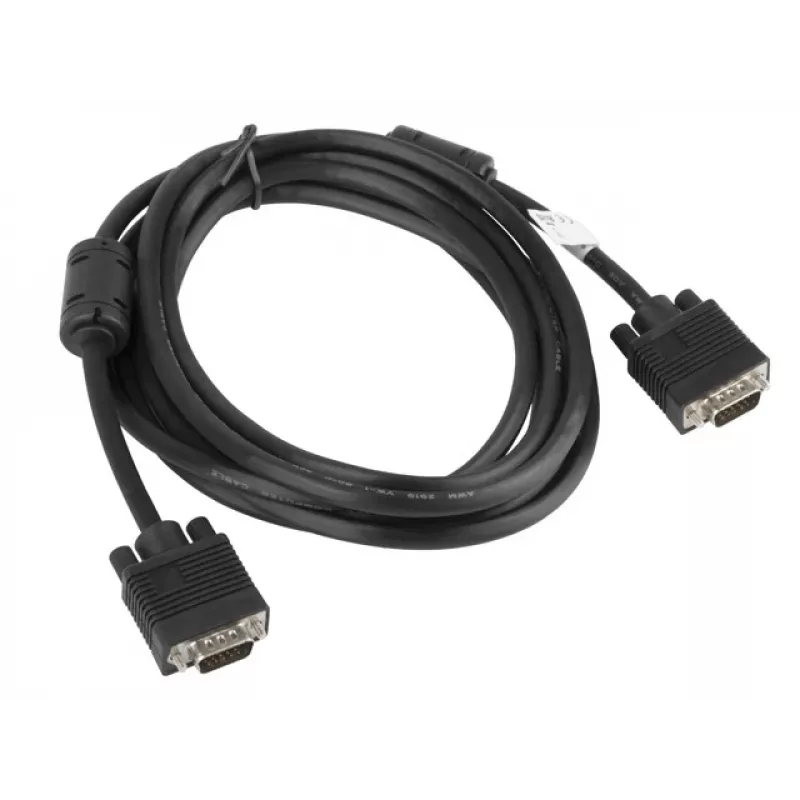 Cabo VGA LANBERG macho/macho, duplamente blindado, ferrite, 3 m, preto
