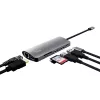 Trust Dalyx 23775 adaptador multiporta USB-C 7 em 1, USB-C 3.2, HDMI, RJ-45 Gigabit Ethernet, leitor SD/microSD, prateado
