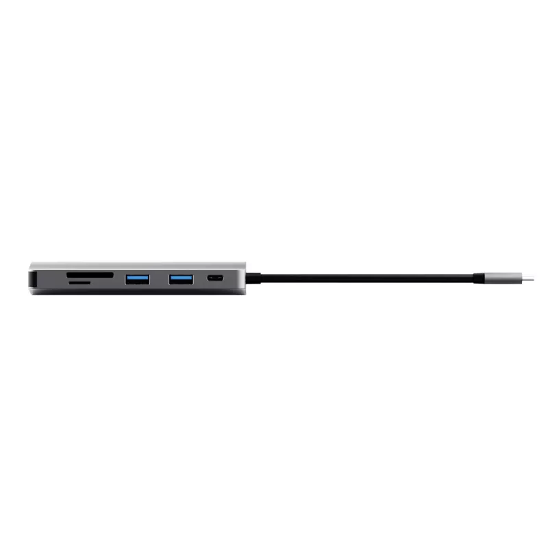 Trust Dalyx 23775 adaptador multiporta USB-C 7 em 1, USB-C 3.2, HDMI, RJ-45 Gigabit Ethernet, leitor SD/microSD, prateado