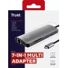 Trust Dalyx 23775 adaptador multiporta USB-C 7 em 1, USB-C 3.2, HDMI, RJ-45 Gigabit Ethernet, leitor SD/microSD, prateado