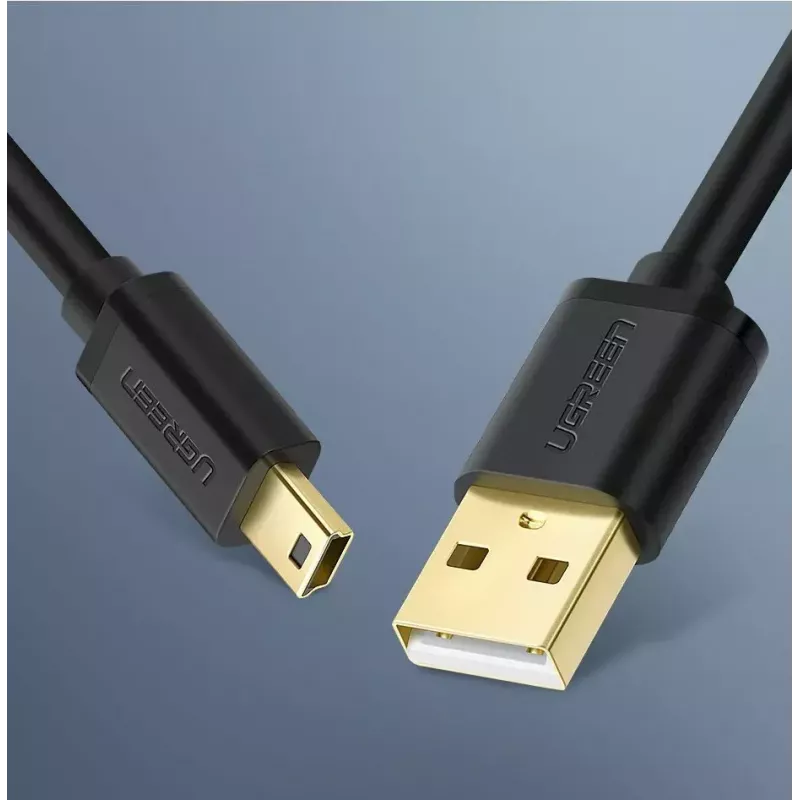 Cabo USB UGREEN 10385 Mini-USB 480 Mbit/s 1,5 m preto, carregamento rápido