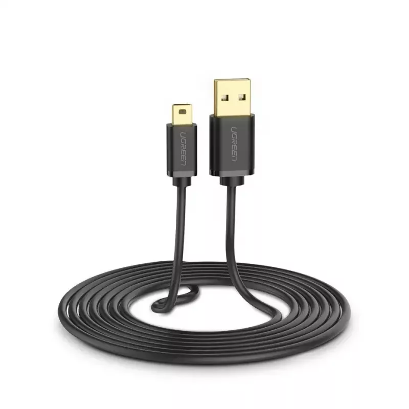 Cabo USB UGREEN 10385 Mini-USB 480 Mbit/s 1,5 m preto, carregamento rápido