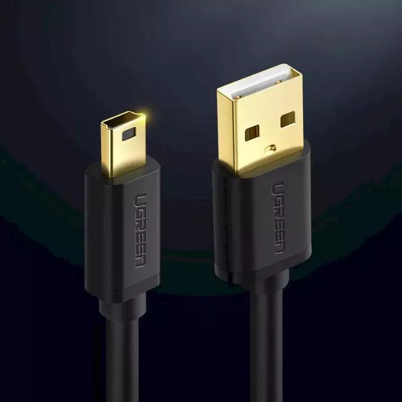 Cabo USB UGREEN 10385 Mini-USB 480 Mbit/s 1,5 m preto, carregamento rápido