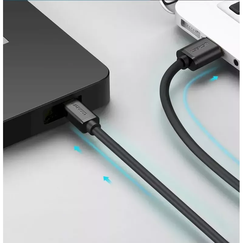 Cabo USB UGREEN 10385 Mini-USB 480 Mbit/s 1,5 m preto, carregamento rápido