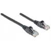 Cabo de patch de rede Intellinet, Cat6, 3 m, preto, CCA, U/UTP, PVC, RJ45, contactos banhados a ouro, snagless, com proteção anti-dobra, garantia vitalícia