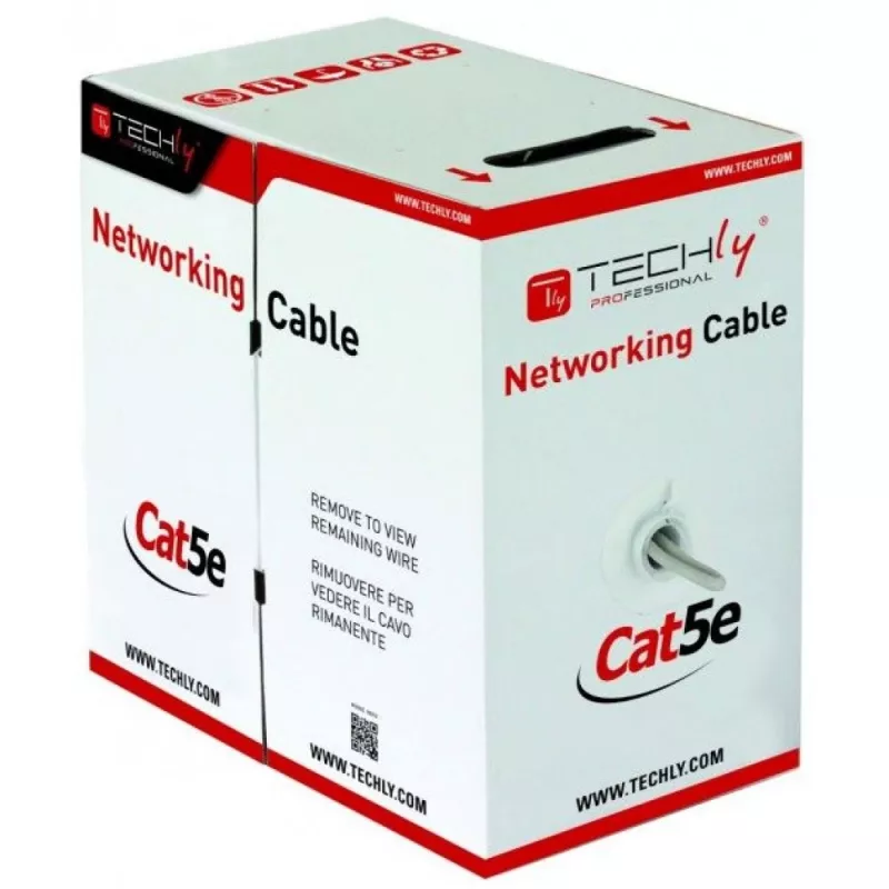 Cabo Techly F/UTP Hank Cat.5E CCA 305 m sólido exterior preto ITP8-RIS-0305LO