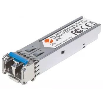 Módulo transceptor ótico Intellinet, SFP fibra Gigabit, porta 1000Base-Lx (LC) monomodo, 10 km, comprimento de onda 1310 nm, compatível com MSA, equivalente a Cisco GLC-LH-SM, Ethernet, fibra ótica, três anos de garantia