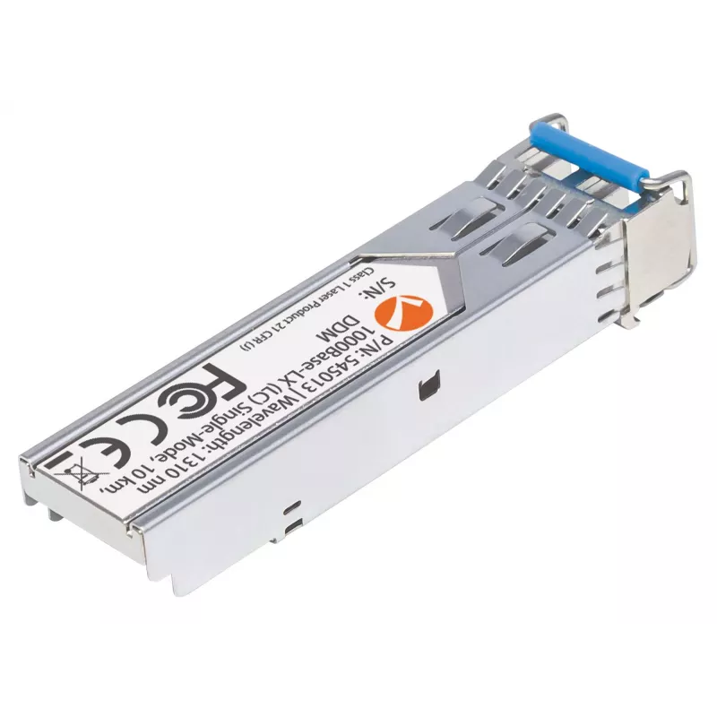 Módulo transceptor ótico Intellinet, SFP fibra Gigabit, porta 1000Base-Lx (LC) monomodo, 10 km, comprimento de onda 1310 nm, compatível com MSA, equivalente a Cisco GLC-LH-SM, Ethernet, fibra ótica, três anos de garantia